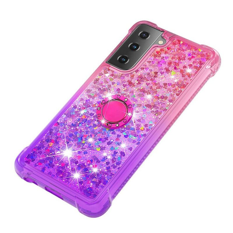 Deksel Til Samsung Galaxy S21 5G Glitter Ring-bracket