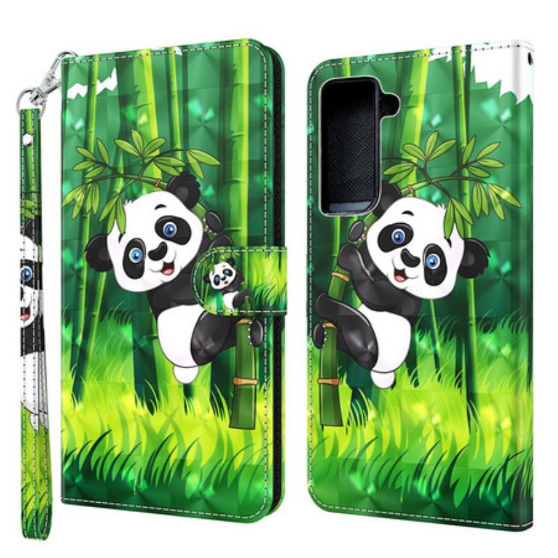 Folio Deksel Til Samsung Galaxy S21 5G Panda Og Bambus