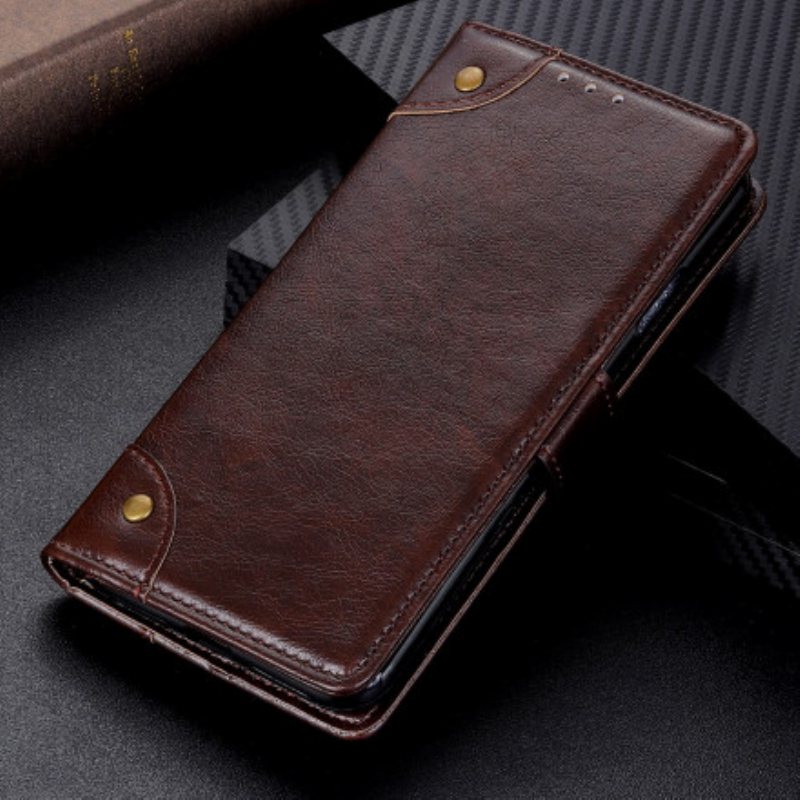 Folio Deksel Til Samsung Galaxy S21 5G Stil Nappa Leather Vintage Nagler