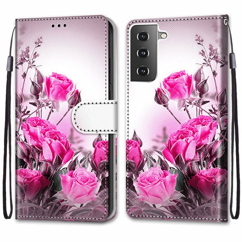 Lærdeksel Til Samsung Galaxy S21 5G Magiske Blomster