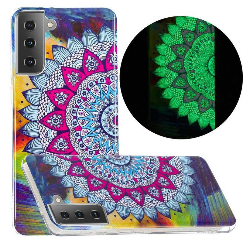 Mobildeksel Til Samsung Galaxy S21 5G Fluorescerende Fargerik Mandala