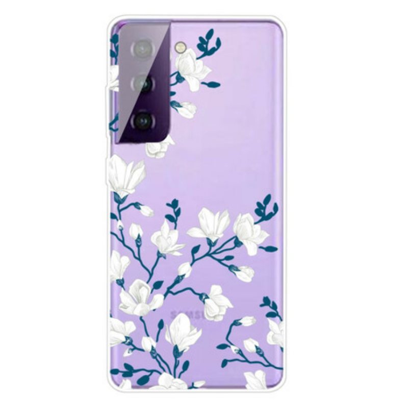 Mobildeksel Til Samsung Galaxy S21 5G Hvite Blomster