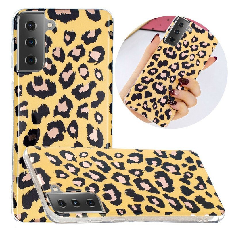 Mobildeksel Til Samsung Galaxy S21 5G Marmor I Leopardstil