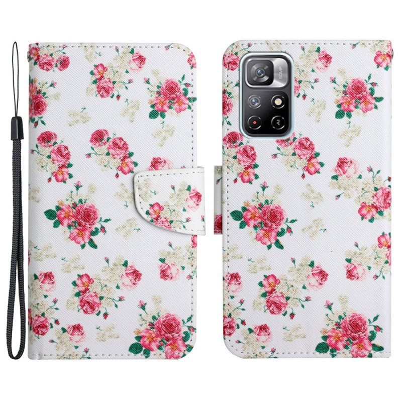 Folio Deksel Til Poco M4 Pro 5G Liberty Royal-blomster