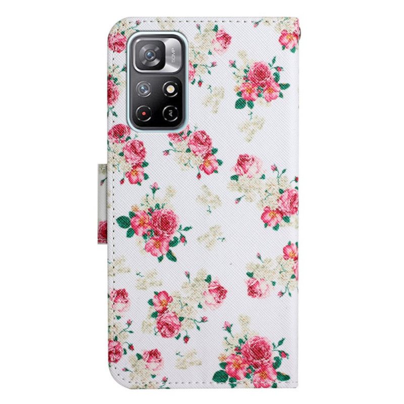 Folio Deksel Til Poco M4 Pro 5G Liberty Royal-blomster