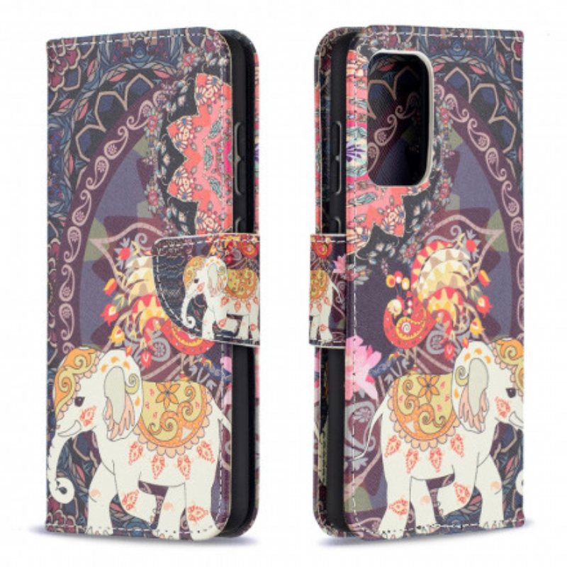 Folio Deksel Til Samsung Galaxy A52 4G / A52 5G / A52s 5G Etniske Elefanter Mandala