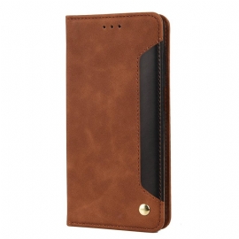 Beskyttelse Deksel Til Xiaomi Redmi 10 Folio Deksel Tofarget Business Leather Effect