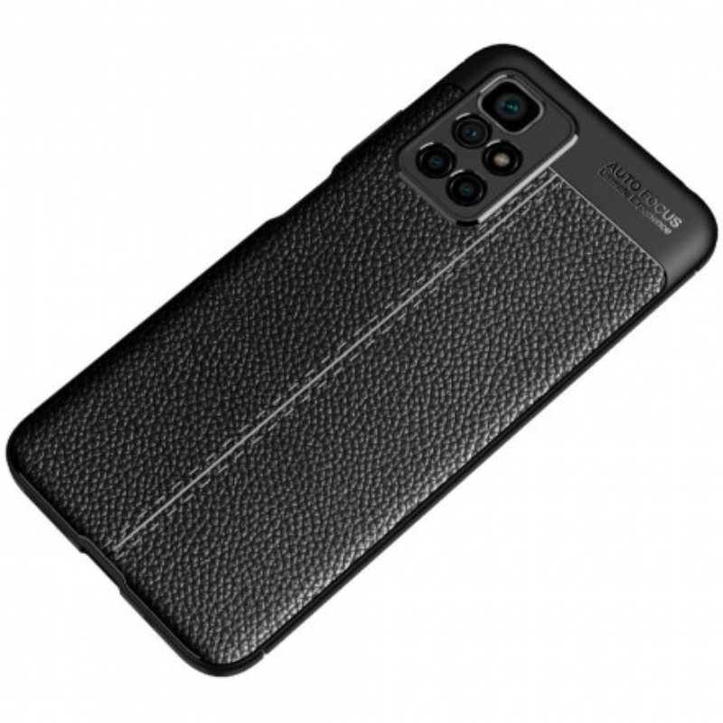 Deksel Til Xiaomi Redmi 10 Dobbel Linje Litchi Leather Effect