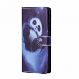 Folio Deksel Til Xiaomi Redmi 10 Med Kjede Panda Space Med Snor