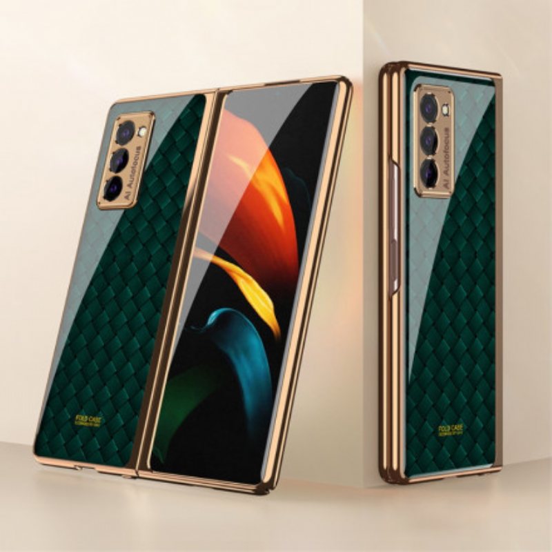 Deksel Til Samsung Galaxy Z Fold 2 Gkk Woven Design Herdet Glass