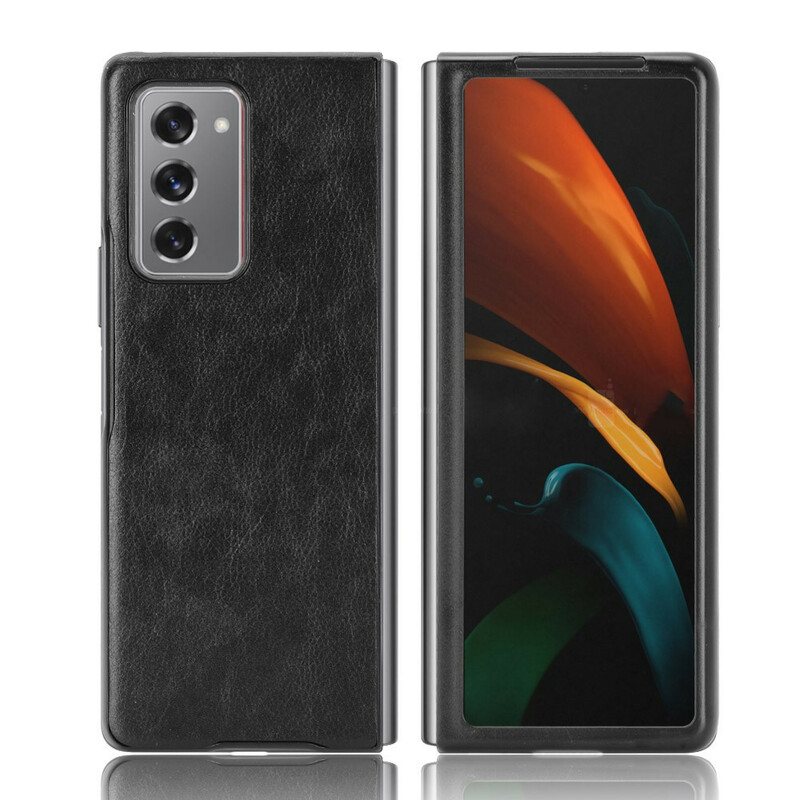 Deksel Til Samsung Galaxy Z Fold 2 Litchi Imitert Skinn