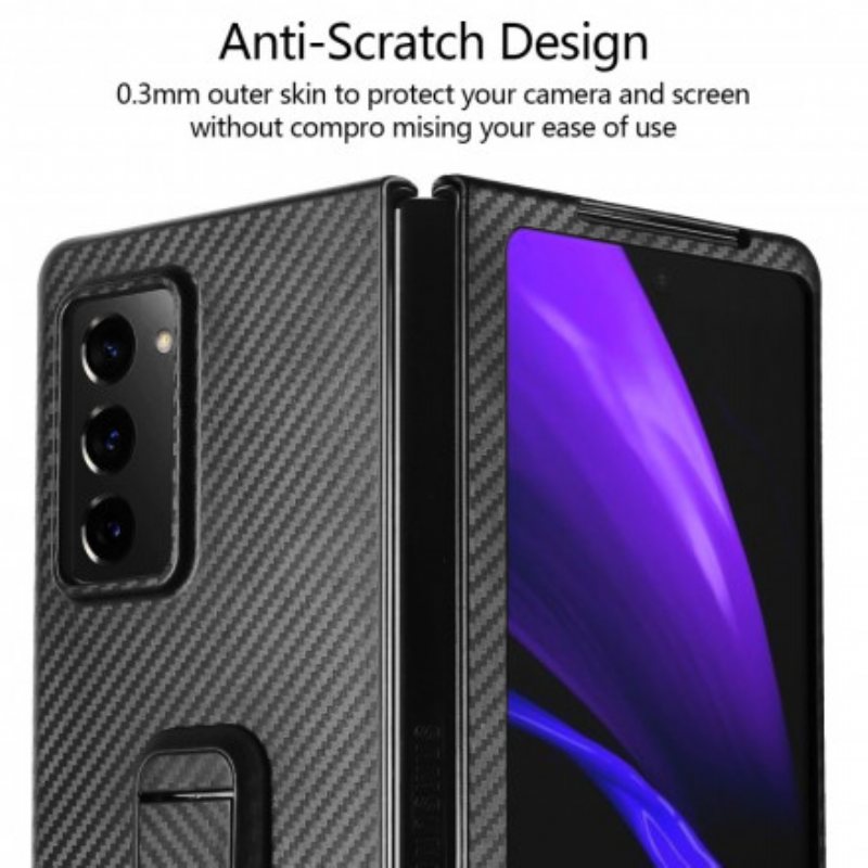 Deksel Til Samsung Galaxy Z Fold 2 Teksturert Med Håndfri Støtte