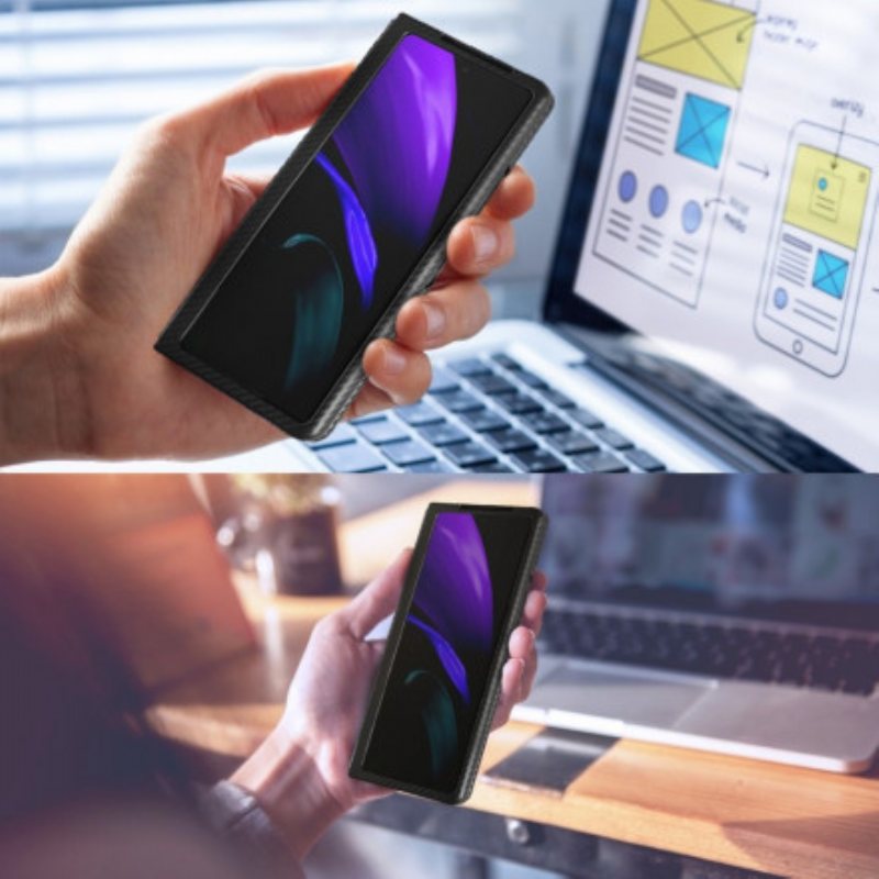 Deksel Til Samsung Galaxy Z Fold 2 Teksturert Med Håndfri Støtte