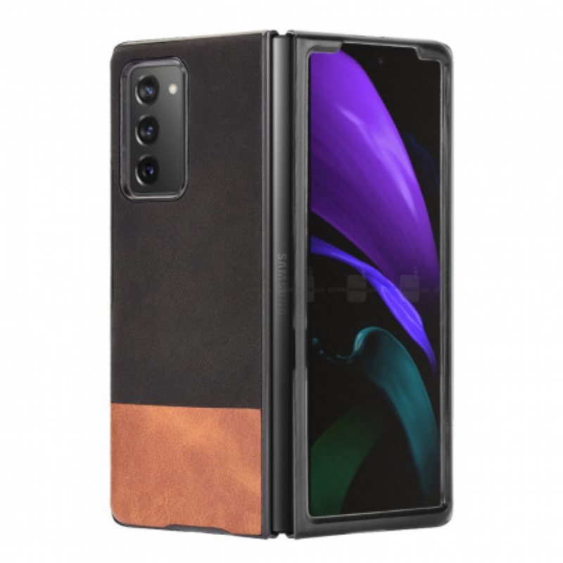 Deksel Til Samsung Galaxy Z Fold 2 Tofarget Kunstskinn