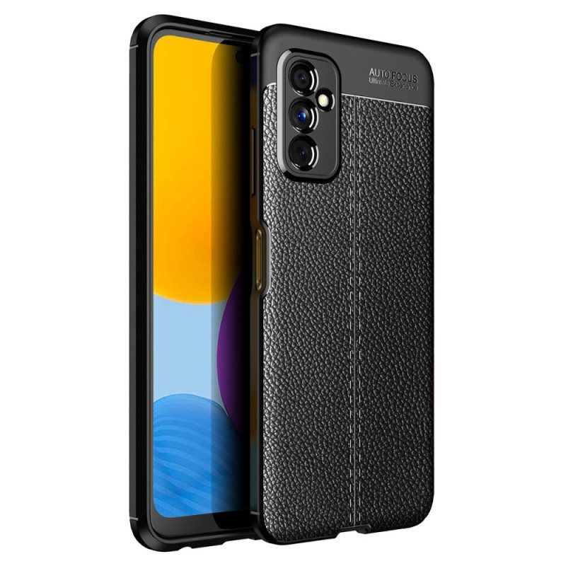 Deksel Til Samsung Galaxy M52 5G Dobbel Linje Litchi Leather Effect