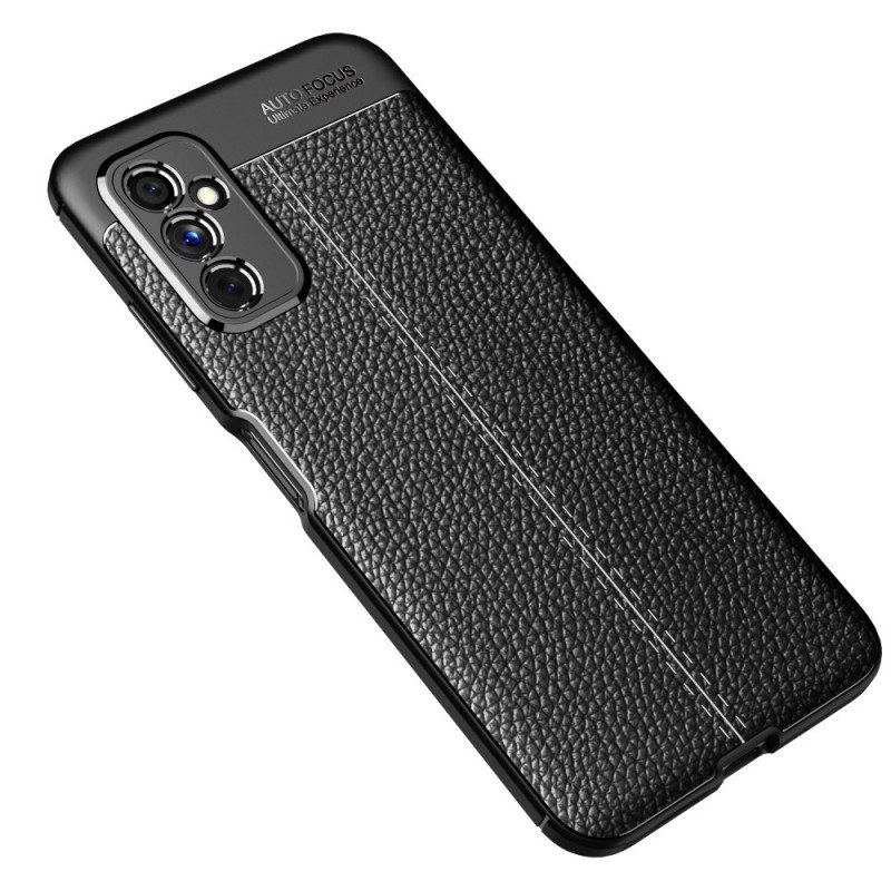 Deksel Til Samsung Galaxy M52 5G Dobbel Linje Litchi Leather Effect