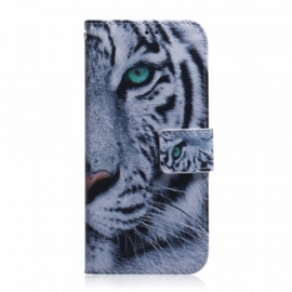 Folio Deksel Til Samsung Galaxy M52 5G Hvit Tiger