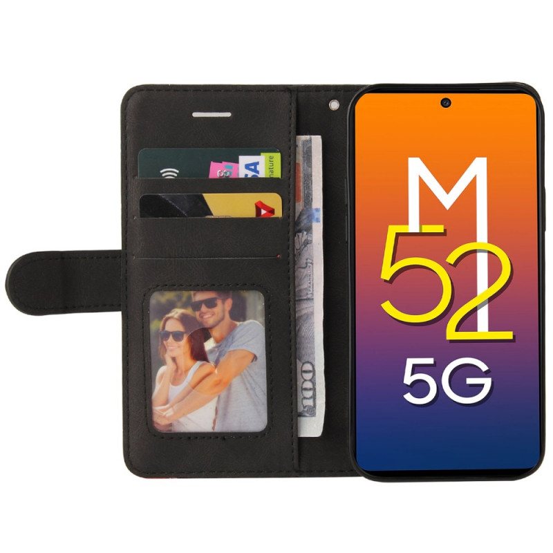 Lærdeksel Til Samsung Galaxy M52 5G Med Kjede Lanyard Ink Line