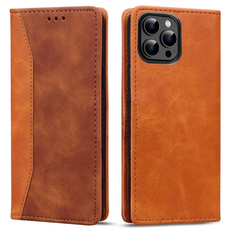 Beskyttelse Deksel Til iPhone 14 Folio Deksel Tofarget Business Leather Effect