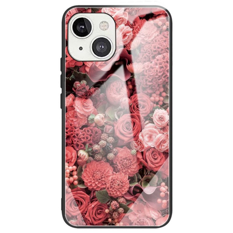 Deksel Til iPhone 14 Herdet Glass Blomster