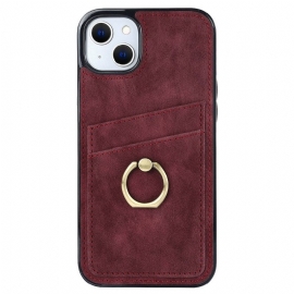 Deksel Til iPhone 14 Vintage Ring-brakett Og Kortholder