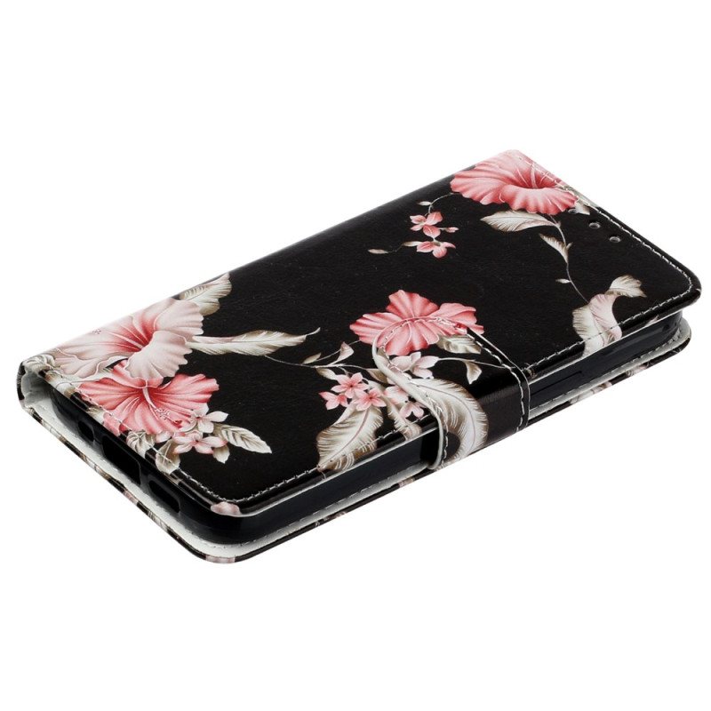 Folio Deksel Til iPhone 14 Blomster