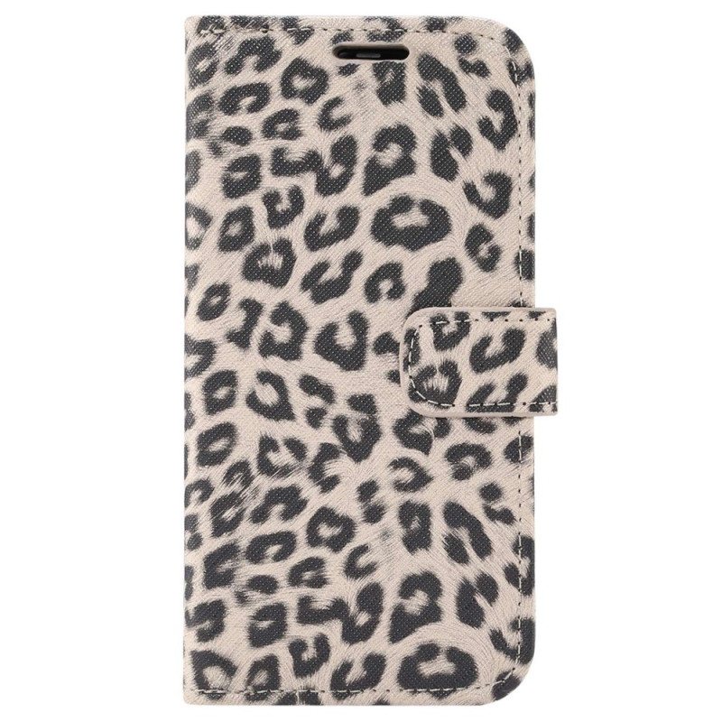 Folio Deksel Til iPhone 14 Leopard