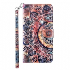 Lærdeksel Til iPhone 14 Med Kjede Pro Colorful Strappy Mandala