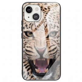 Mobildeksel Til iPhone 14 Leopard Herdet Glass