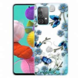 Deksel Til Samsung Galaxy A32 5G Retro Sommerfugler Og Blomster