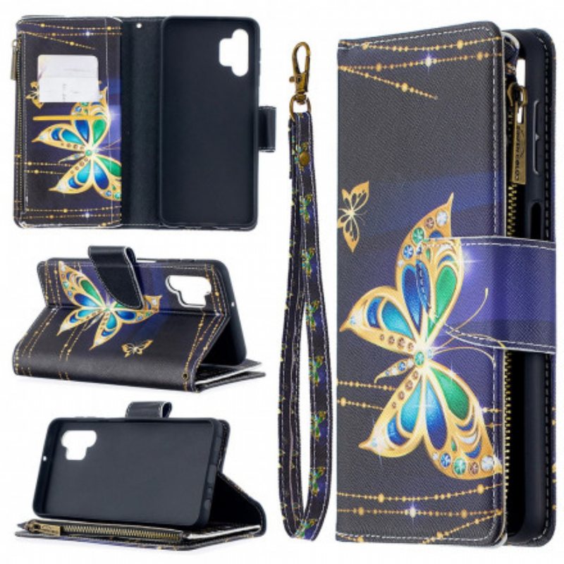 Folio Deksel Til Samsung Galaxy A32 5G Butterflies Art Zipped Pouch