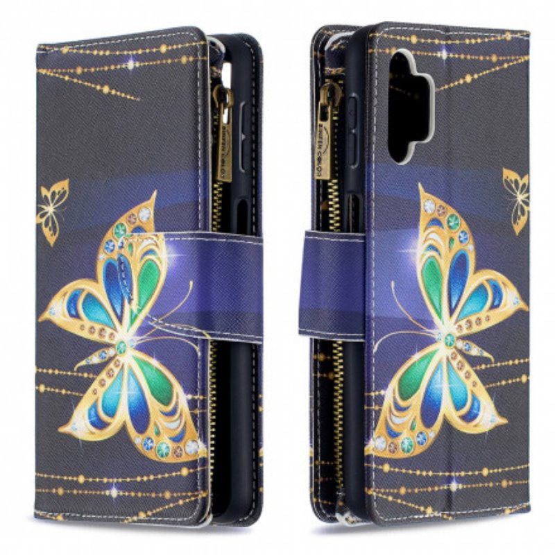 Folio Deksel Til Samsung Galaxy A32 5G Butterflies Art Zipped Pouch