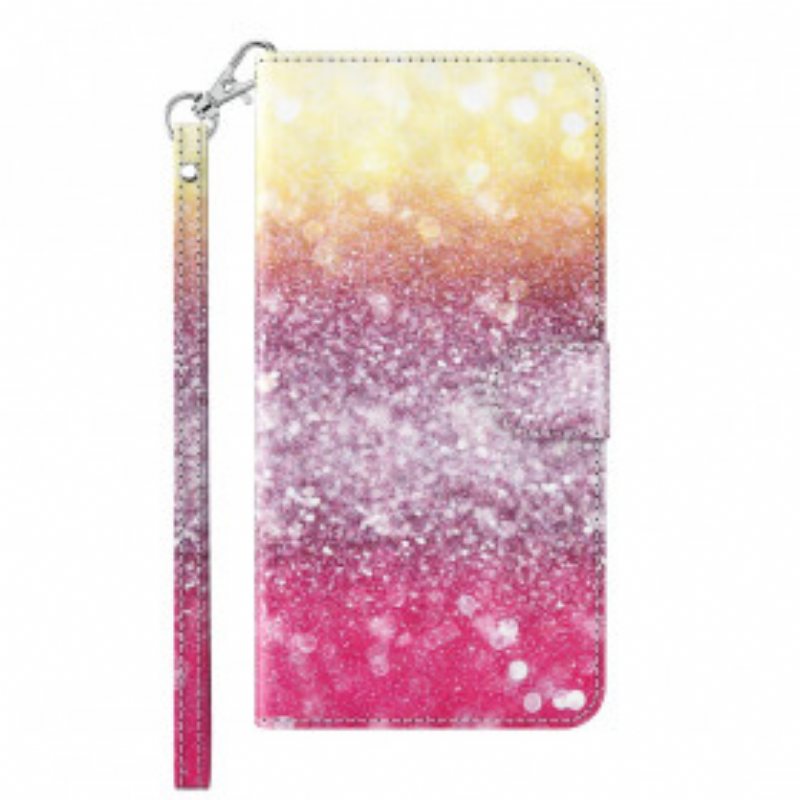 Folio Deksel Til Samsung Galaxy A32 5G Light Spot Glitter Magenta