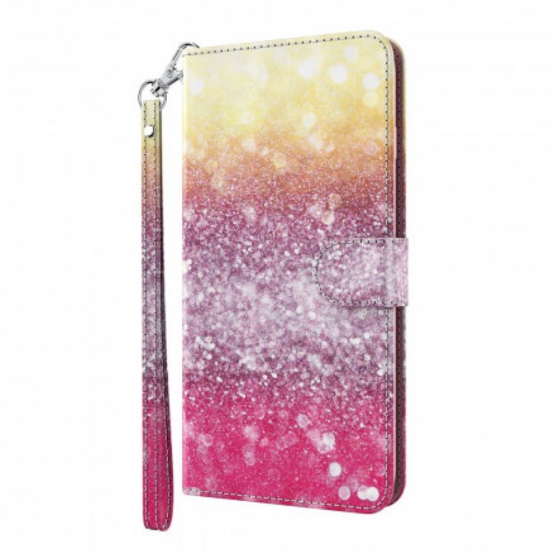 Folio Deksel Til Samsung Galaxy A32 5G Light Spot Glitter Magenta