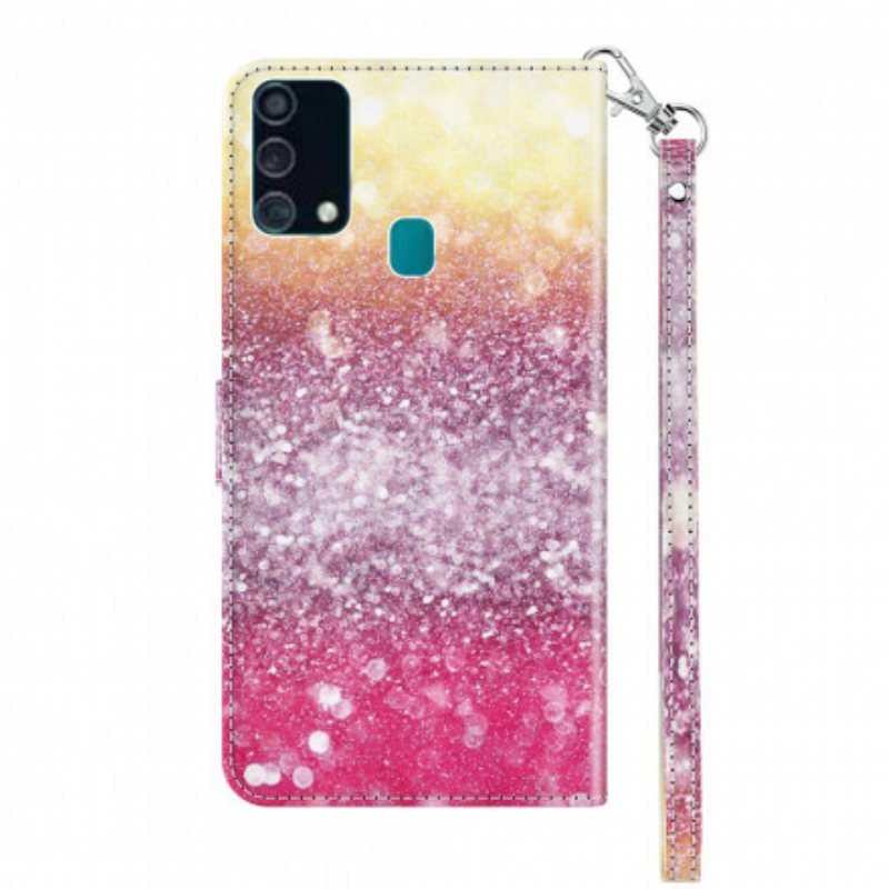 Folio Deksel Til Samsung Galaxy A32 5G Light Spot Glitter Magenta