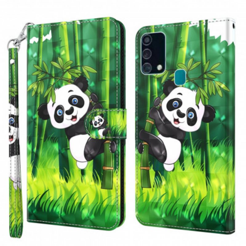 Folio Deksel Til Samsung Galaxy A32 5G Light Spot Panda Og Bambus