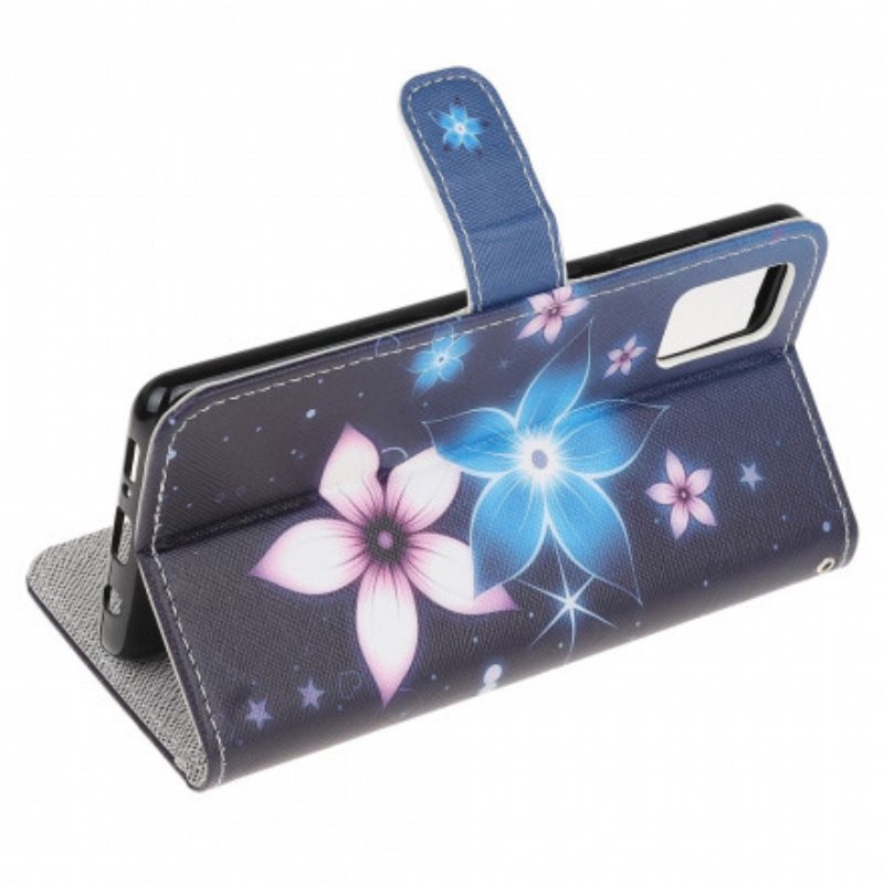 Folio Deksel Til Samsung Galaxy A32 5G Med Kjede Lunar Strap Blomster