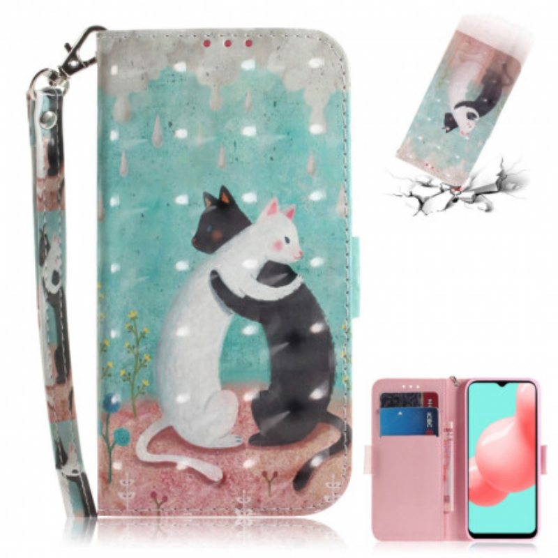 Folio Deksel Til Samsung Galaxy A32 5G Med Kjede Strappy Cat Friends