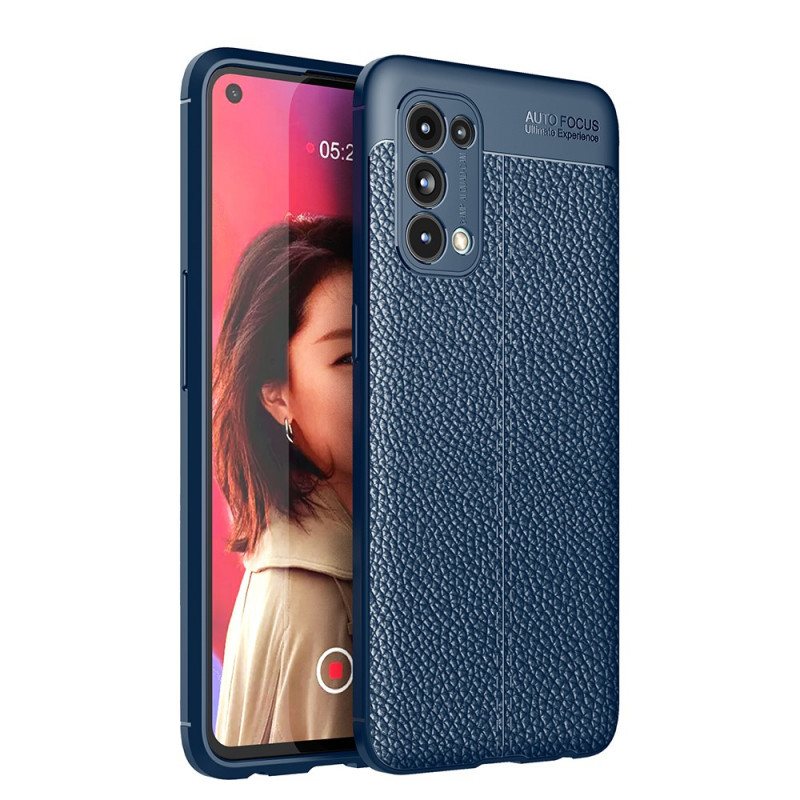 Mobildeksel Til Oppo Find X3 Lite Dobbel Linje Litchi Leather Effect