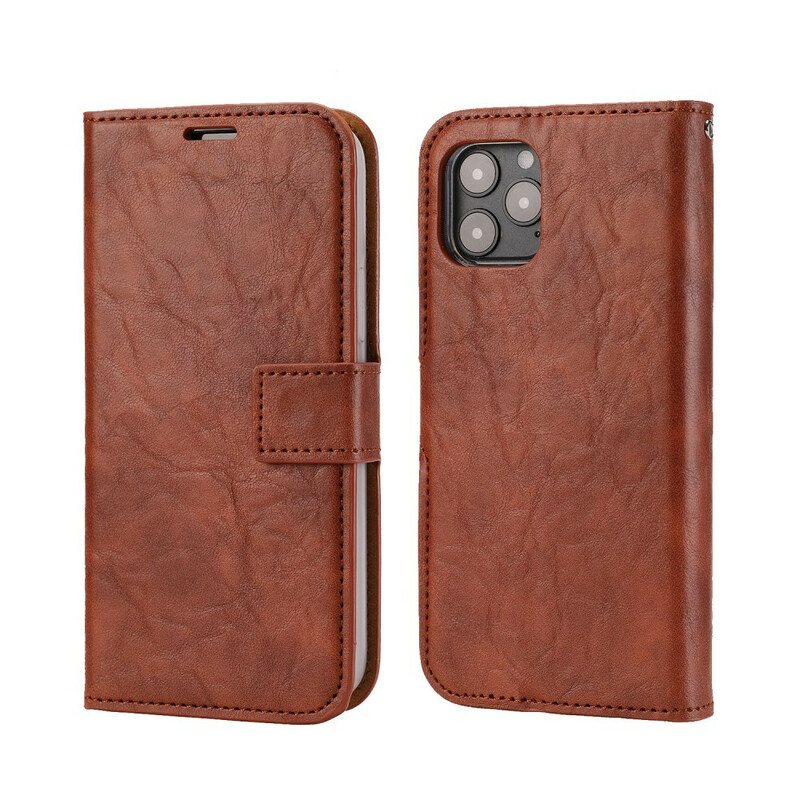 Deksel Folio Deksel Til iPhone 12 / 12 Pro Avtakbar Distressed Skinnstil