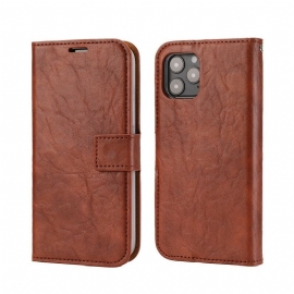 Deksel Folio Deksel Til iPhone 12 / 12 Pro Avtakbar Distressed Skinnstil