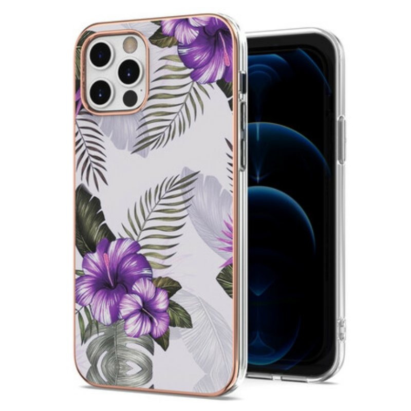 Deksel Til iPhone 12 / 12 Pro Fiolette Blomster