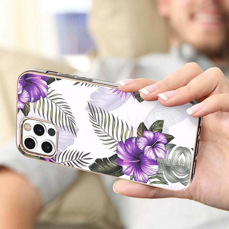 Deksel Til iPhone 12 / 12 Pro Fiolette Blomster