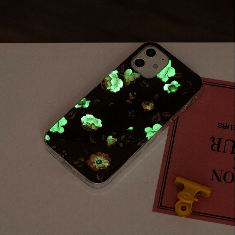 Deksel Til iPhone 12 / 12 Pro Fluorescerende Blomsterserie