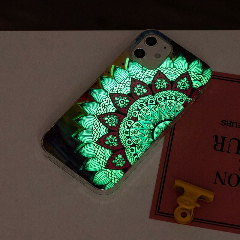 Deksel Til iPhone 12 / 12 Pro Fluorescerende Fargerik Mandala