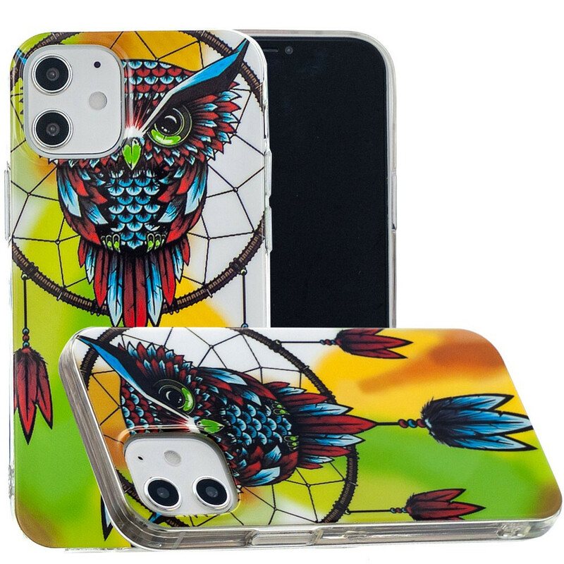 Deksel Til iPhone 12 / 12 Pro Fluorescerende Owl Dream Catcher