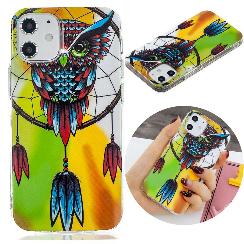 Deksel Til iPhone 12 / 12 Pro Fluorescerende Owl Dream Catcher