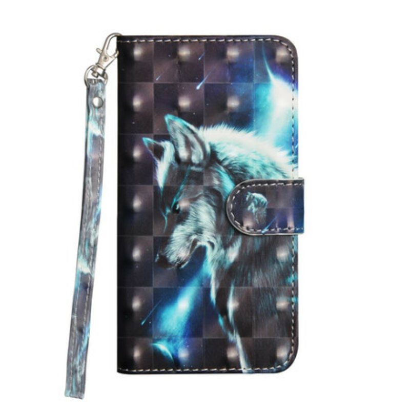 Folio Deksel Til iPhone 12 / 12 Pro Lys Spot Majestic Wolf