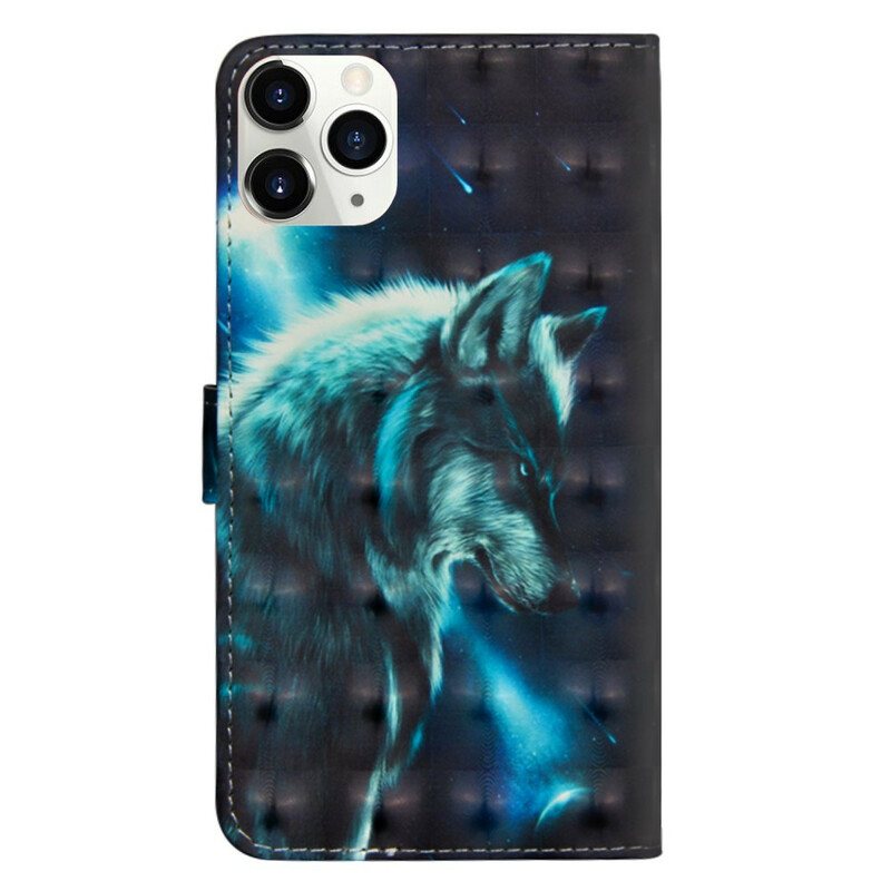 Folio Deksel Til iPhone 12 / 12 Pro Lys Spot Majestic Wolf