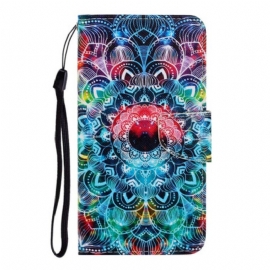 Folio Deksel Til iPhone 12 / 12 Pro Med Kjede Prangende Strappy Mandala